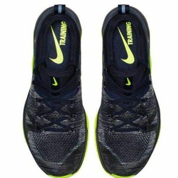 Sz 6 AQ8022-407 mens New Nike Metcon Flyknit 3 Obsidian Volt Men\'s SNEAKERS